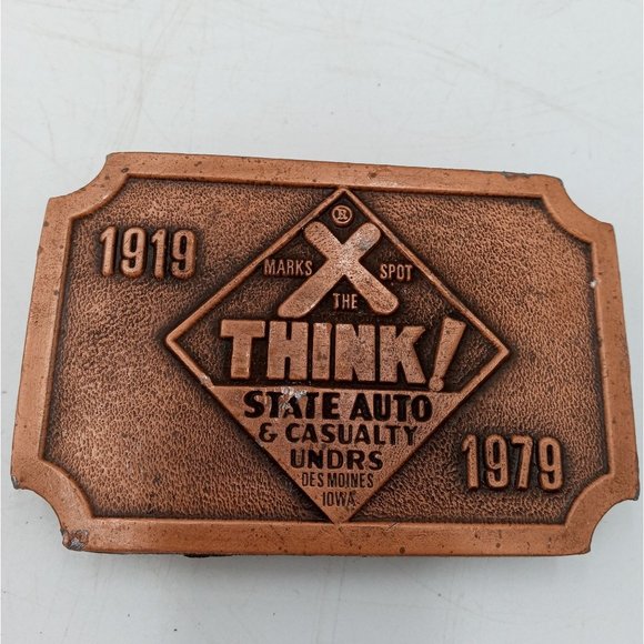 1979 State Auto And Casualty Underwriters Belt Buckle Vintage Advertising Promo - Picture 5 of 10